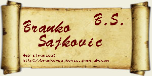 Branko Šajković vizit kartica